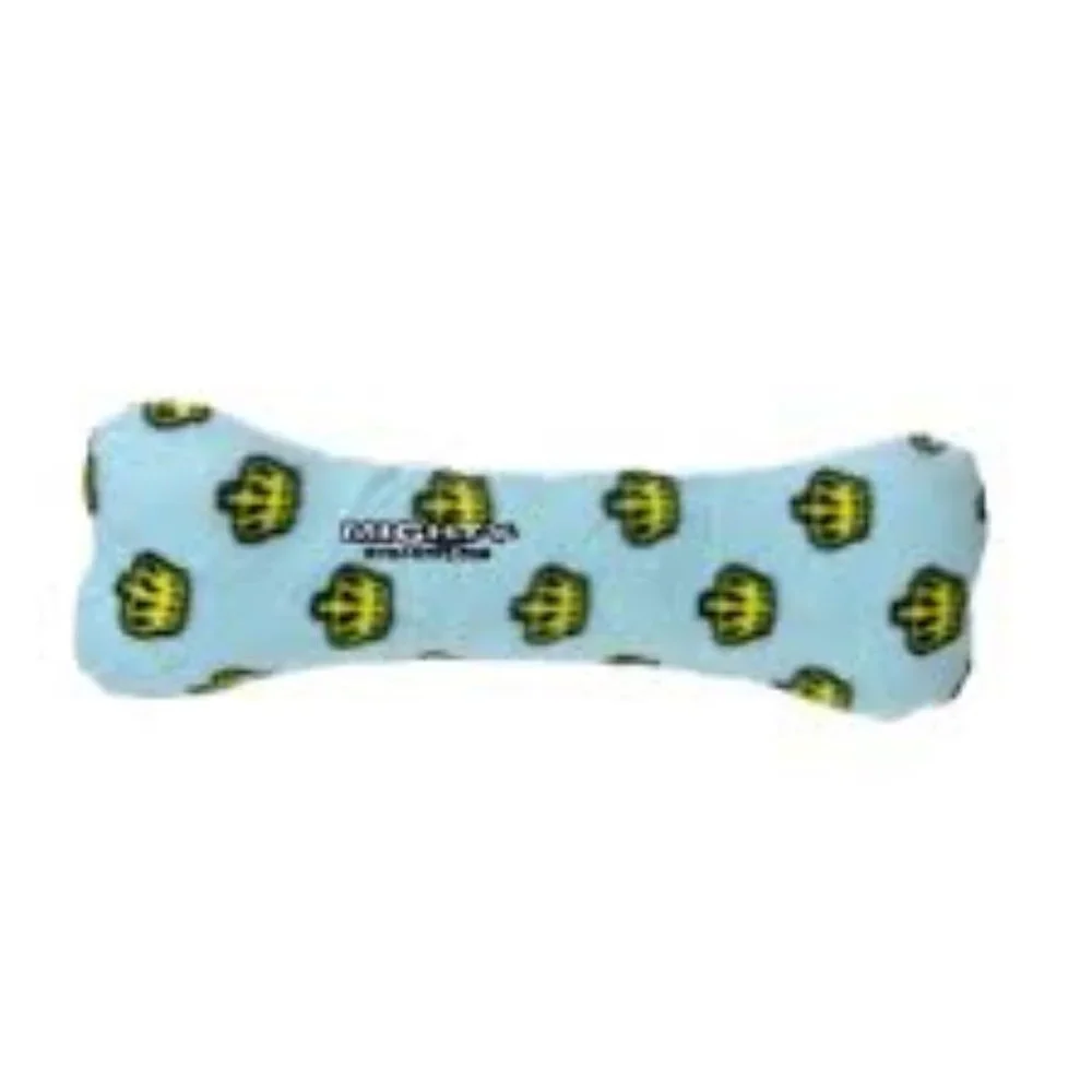 MIGHTY- No Stuff Bone-Blue– Squeaky Plastic Core. 2-in-1 Toy.